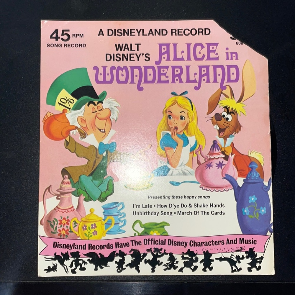 Alice in Wonderland Vintage 45 RPM Vinyl Record